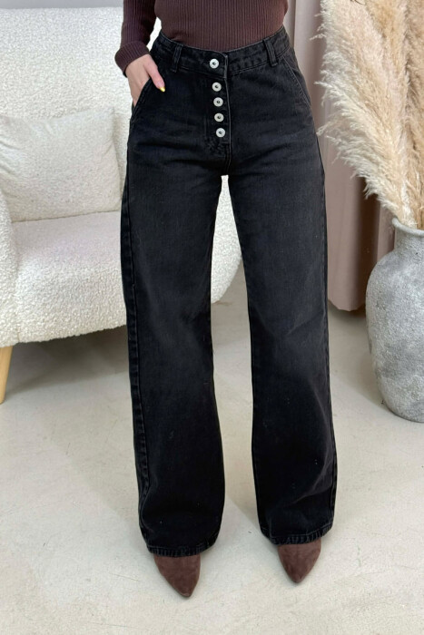 ONE COLOR SIMPLE WOMEN JEANS BLACK/ E ZEZE - 3