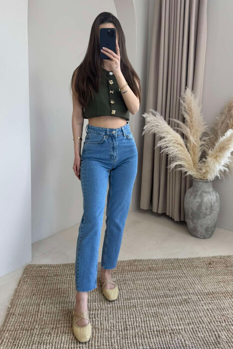 XHINSE NJË NGJYRËSHE TË THJESHTA PËR FEMRA NË NGJYRËN BLU - KLAUDIO FASHION