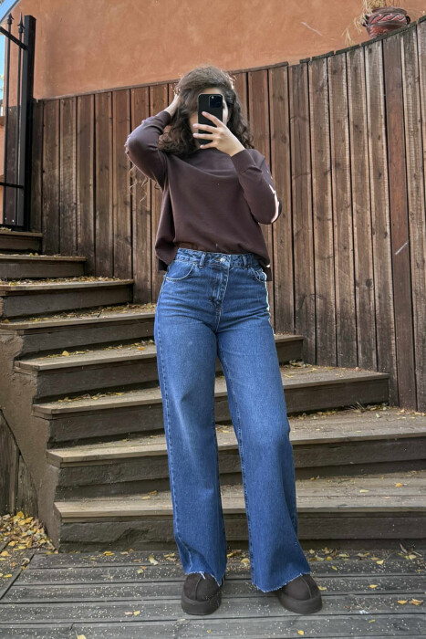 XHINSE TË THJESHTA NJË NGJYRËSHE PËR FEMRA NË NGJYRË BLU - KLAUDIO FASHION