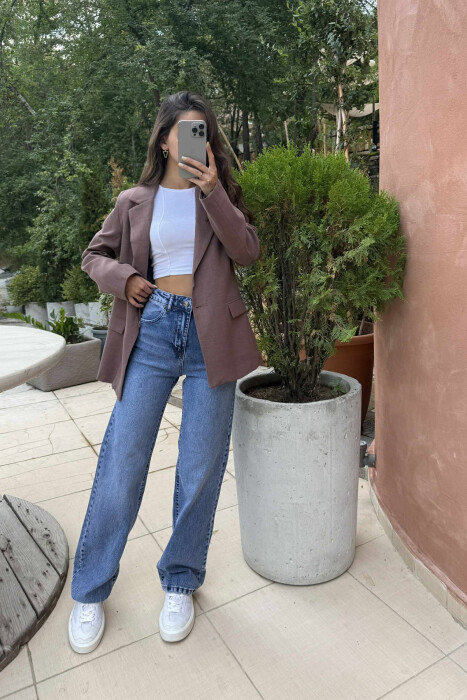 XHINSE TË THJESHTA NJËNGJYRËSHE PËR FEMRA NË NGJYRËN BLU - 