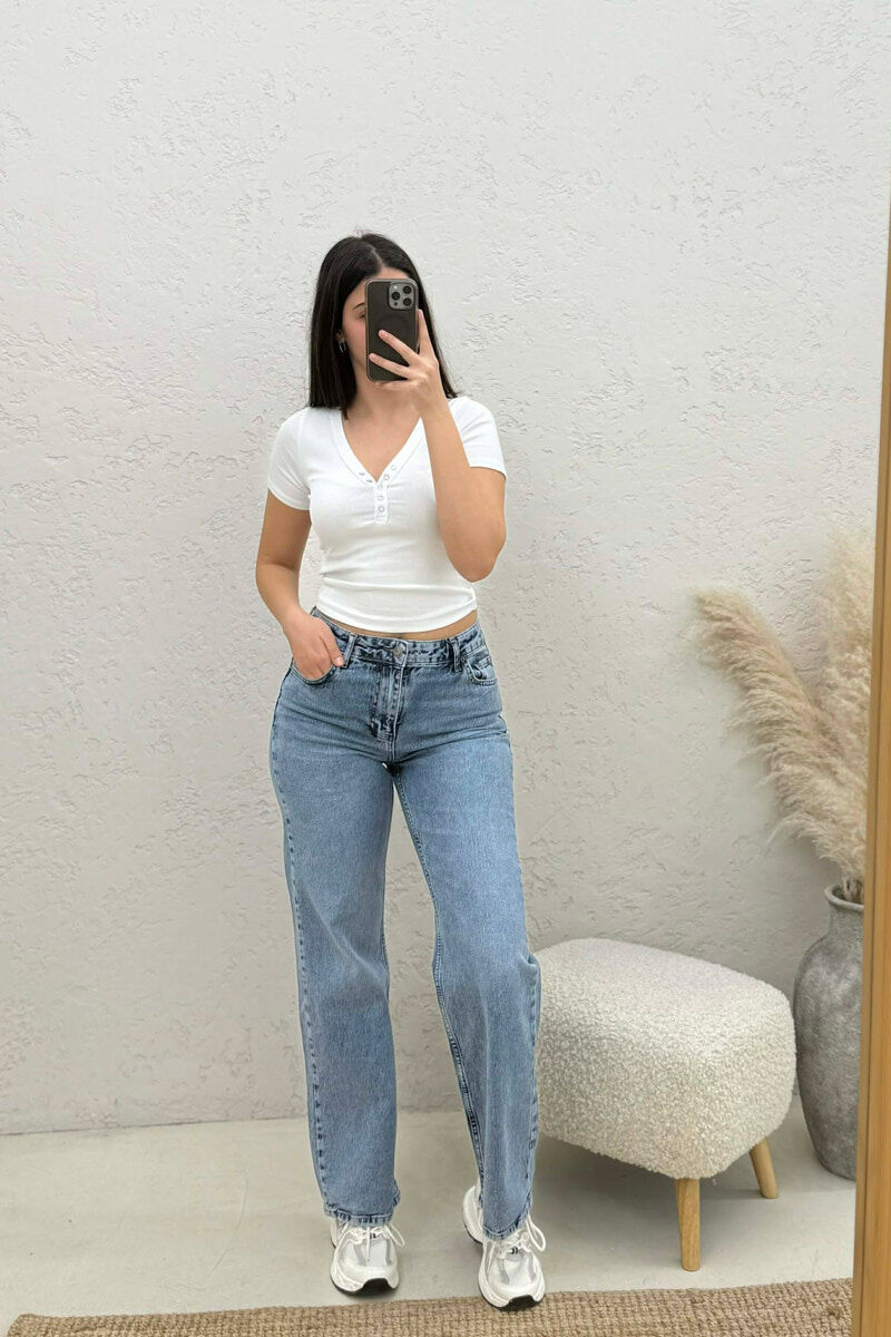 ONE COLOR SIMPLE WOMEN JEANS BLUE/BLU - 4