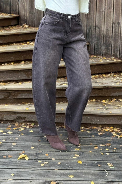 ONE COLOR SIMPLE WOMEN JEANS BROWN/KAFE - 4