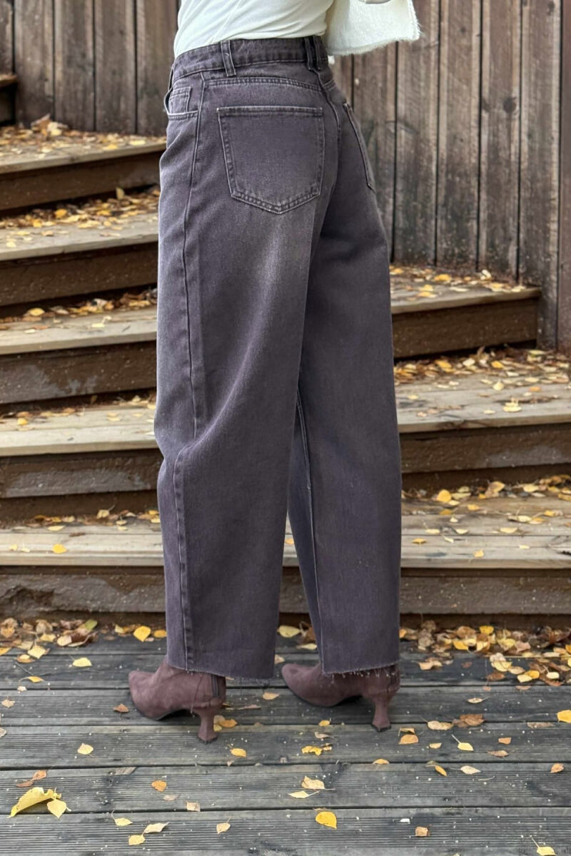 ONE COLOR SIMPLE WOMEN JEANS BROWN/KAFE - 5