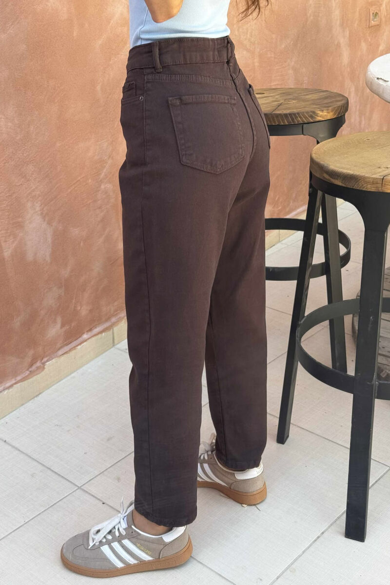 ONE COLOR SIMPLE WOMEN JEANS DARK BROWN/KAE - 4