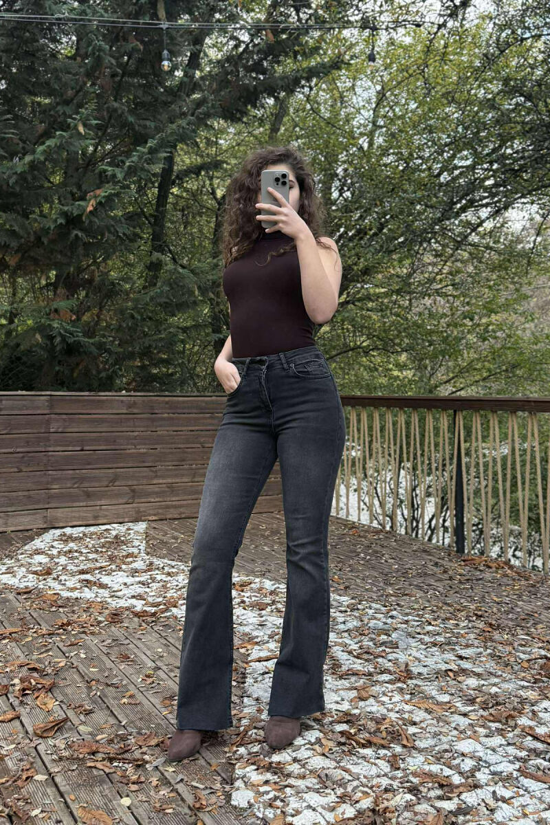 ONE COLOR SIMPLE WOMEN JEANS DARK GREY/GEE - 2