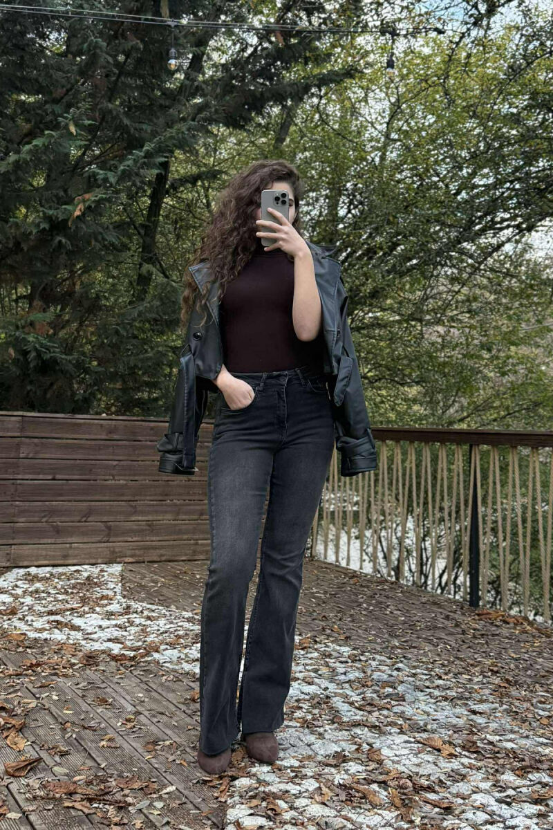 ONE COLOR SIMPLE WOMEN JEANS DARK GREY/GEE - 6