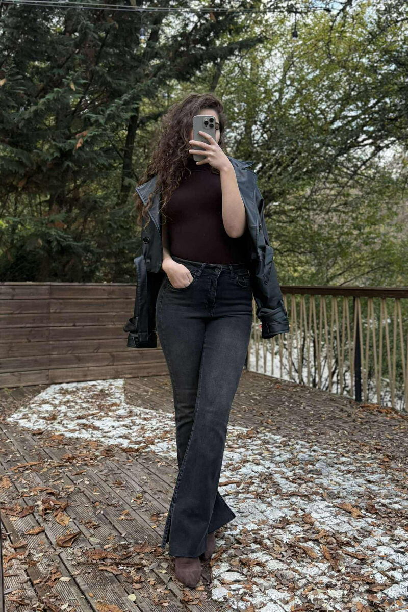 ONE COLOR SIMPLE WOMEN JEANS DARK GREY/GEE - 7