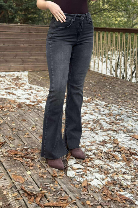 ONE COLOR SIMPLE WOMEN JEANS DARK GREY/GEE - 8