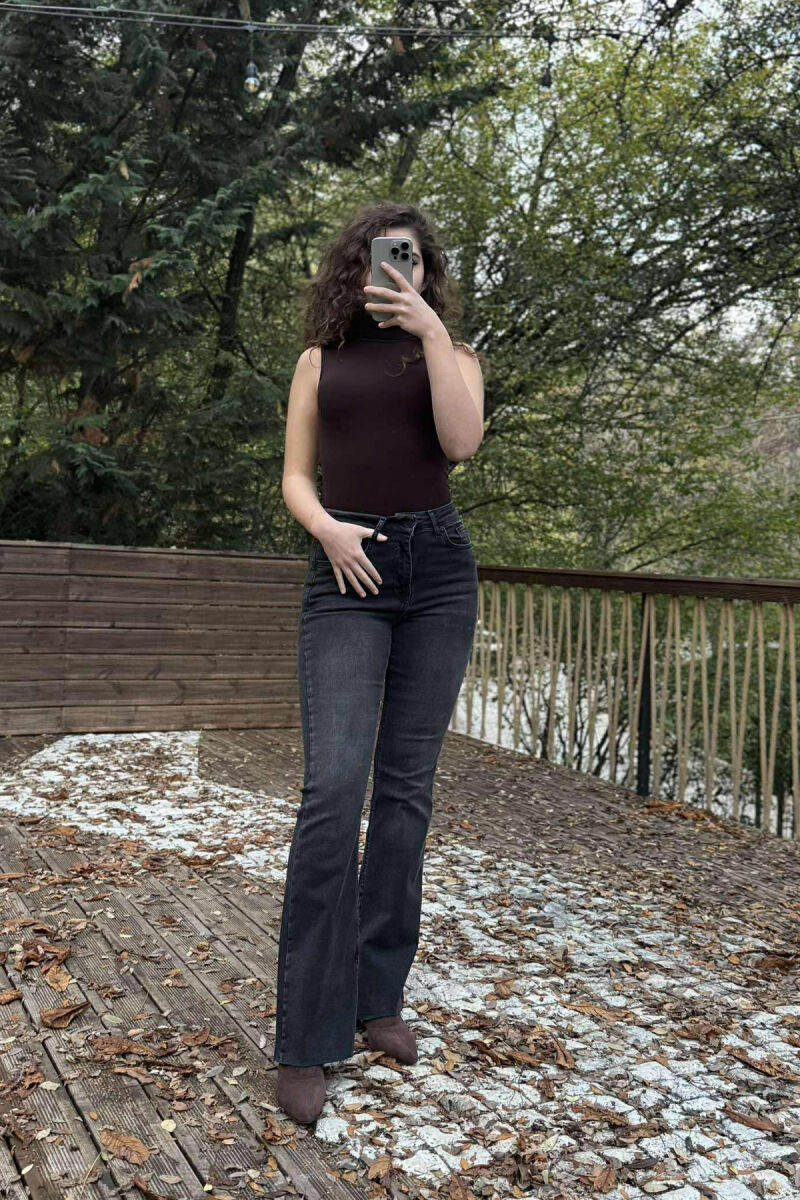 ONE COLOR SIMPLE WOMEN JEANS DARK GREY/GEE - 10