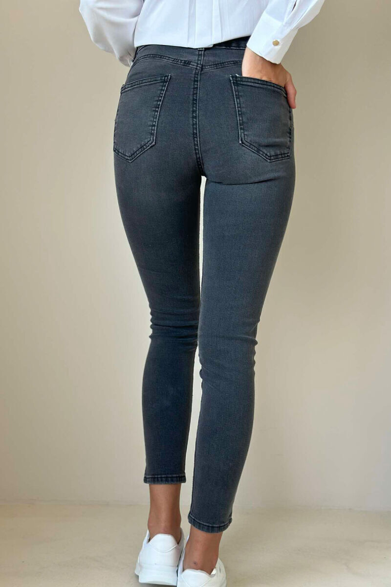 ONE COLOR SIMPLE WOMEN JEANS DARK GREY/GEE - 2