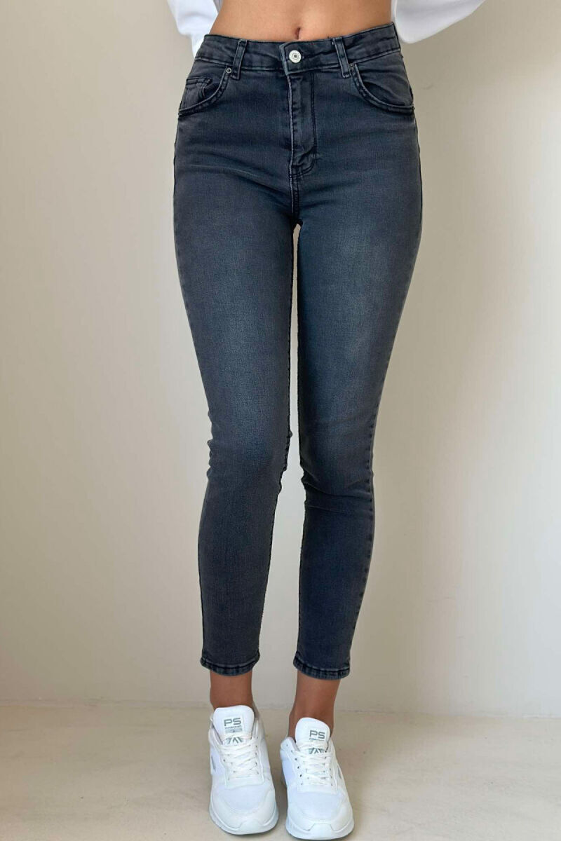 ONE COLOR SIMPLE WOMEN JEANS DARK GREY/GEE - 3