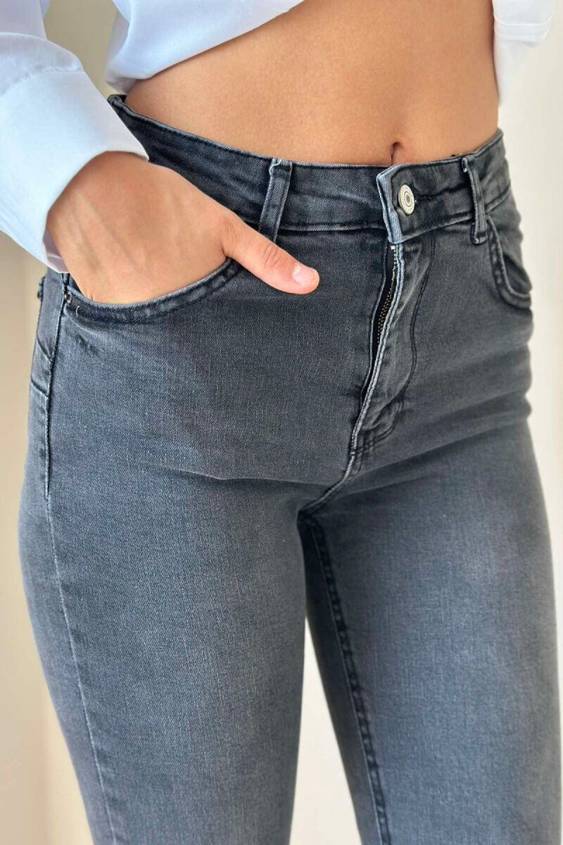 ONE COLOR SIMPLE WOMEN JEANS DARK GREY/GEE - 4