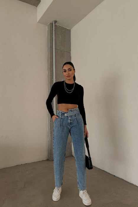 ONE COLOR SIMPLE WOMEN JEANS LIGHTBLUE/BZ - KLAUDIO FASHION