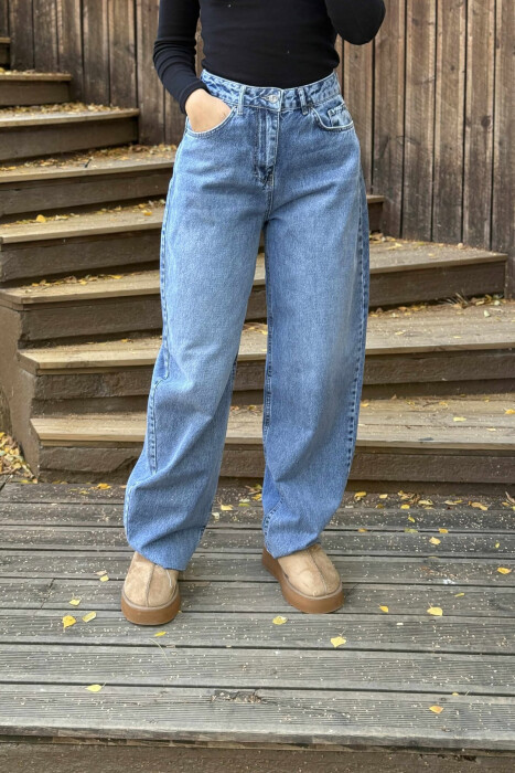 ONE COLOR SIMPLE WOMEN JEANS LIGHTBLUE/BZ - KLAUDIO FASHION