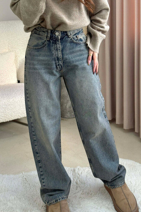 ONE COLOR SIMPLE WOMEN JEANS STEELBLUE/BLU CELIKU - 4