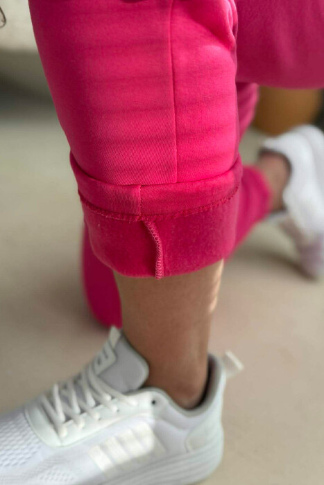 ONE COLOR SIMPLE WOMEN JOGGERS FUCHSIA/CIKLAMI - 5