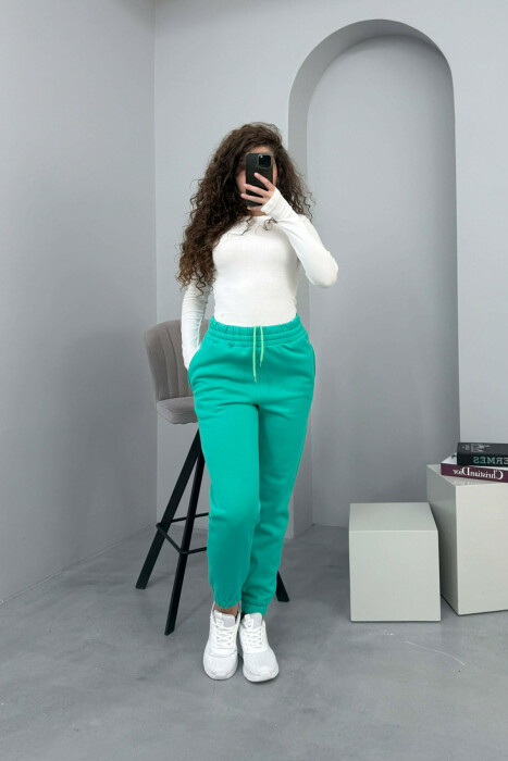 ONE COLOR SIMPLE WOMEN JOGGERS GREEN/JESHILE 