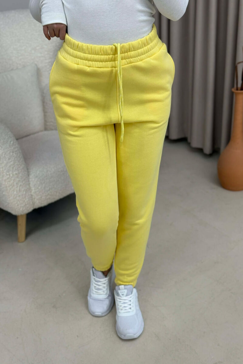 ONE COLOR SIMPLE WOMEN JOGGERS LEMON/ LIMON - 4