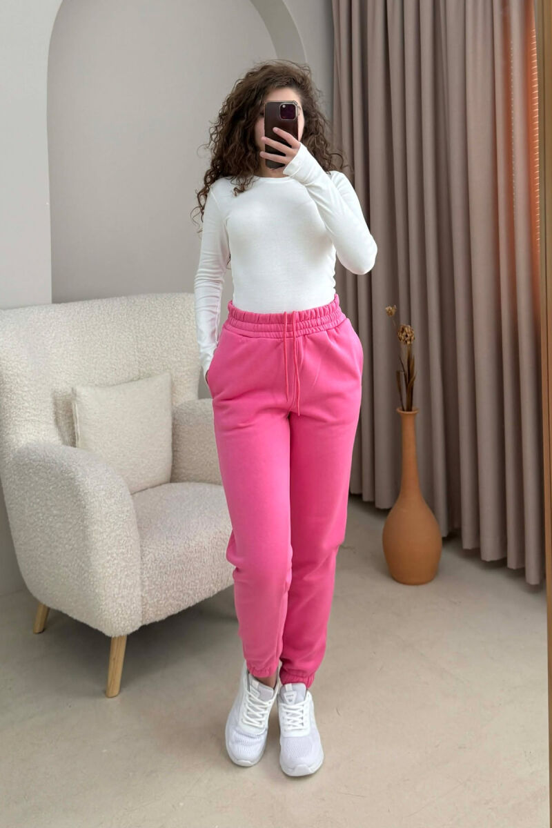 ONE COLOR SIMPLE WOMEN JOGGERS PINK/ROZE - 1