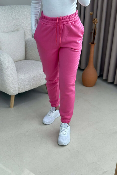 ONE COLOR SIMPLE WOMEN JOGGERS PINK/ROZE - 4