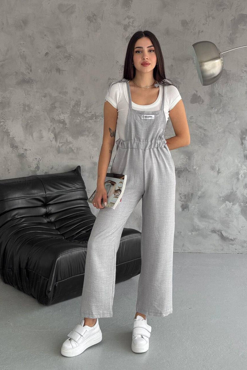 ONE COLOR SIMPLE WOMEN JUMPSUIT GREY/GRI - 2