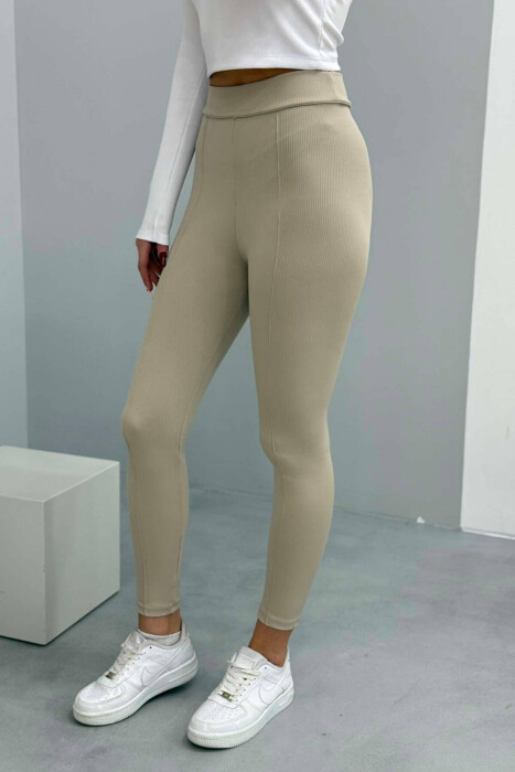 SIMPLE WOMEN LEGGINGS IN BEIGE COLOR 