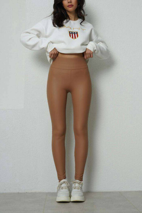 SIMPLE WOMEN LEGGINGS IN BEIGE COLOR 