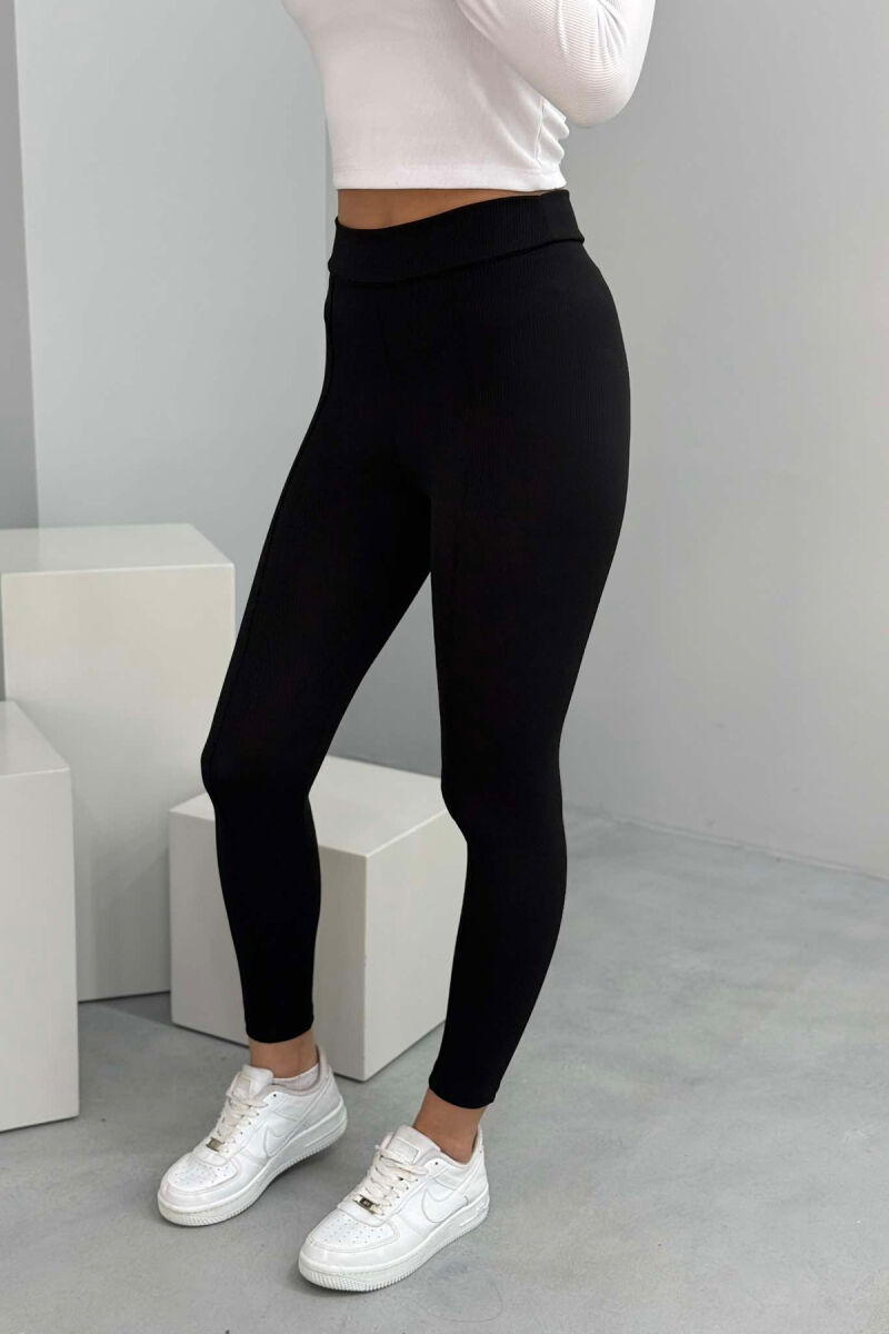 ONE COLOR SIMPLE WOMEN LEGGINGS BLACK/ E ZEZE - 3