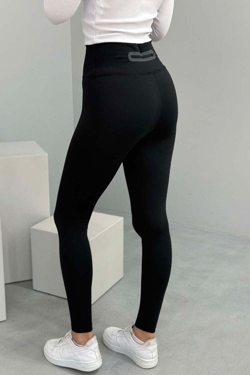 ONE COLOR SIMPLE WOMEN LEGGINGS BLACK/ E ZEZE - 4