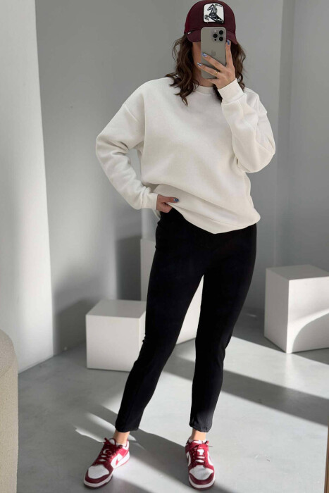 ONE COLOR SIMPLE WOMEN LEGGINGS BLACK/ E ZEZE - 2