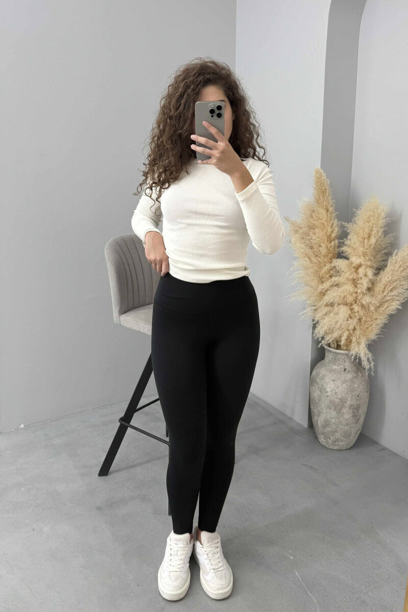 ONE COLOR SIMPLE WOMEN LEGGINGS BLACK/ E ZEZE - 7
