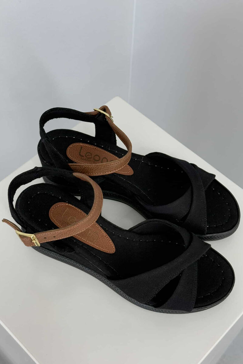 ONE COLOR SIMPLE WOMEN SANDALS BLACK/ E ZEZE - 2