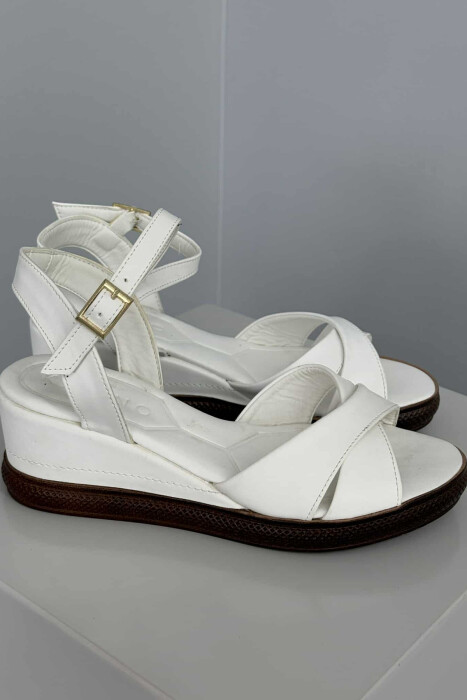 ONE COLOR SIMPLE WOMEN SANDALS WHITE-E BARDHE - 5