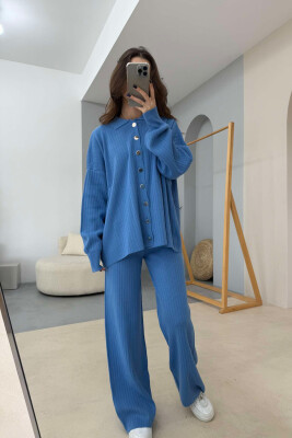 ONE COLOR SIMPLE WOMEN SET BLUE/BLU 