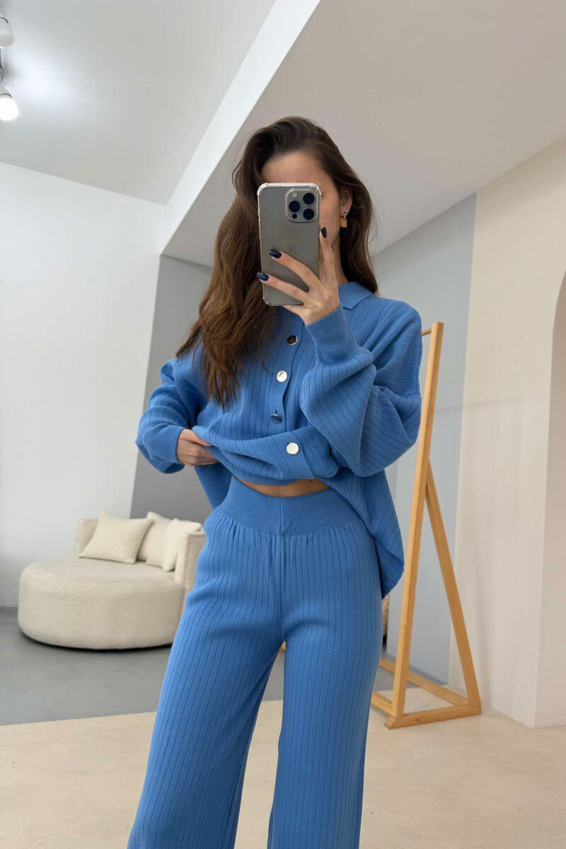 ONE COLOR SIMPLE WOMEN SET BLUE/BLU - 3