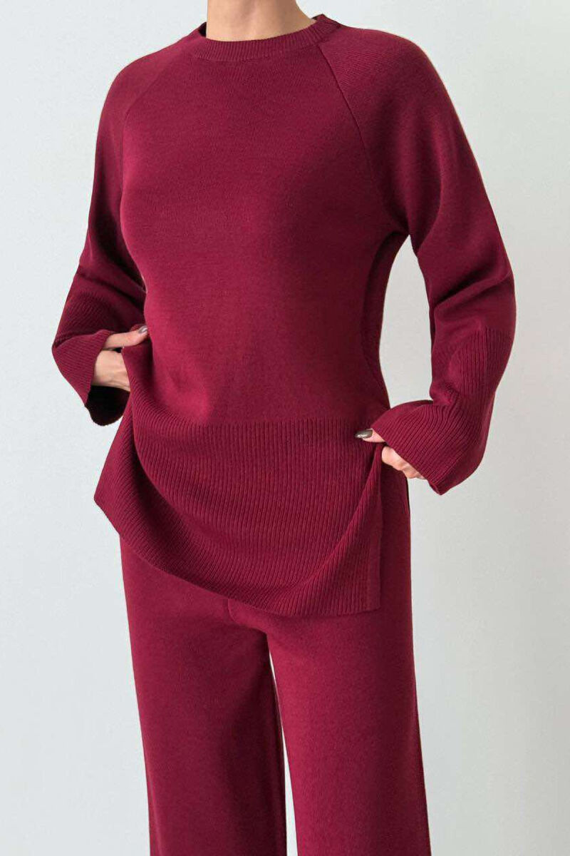 ONE COLOR SIMPLE WOMEN SET BURGUNDY/VISHNJE - 2