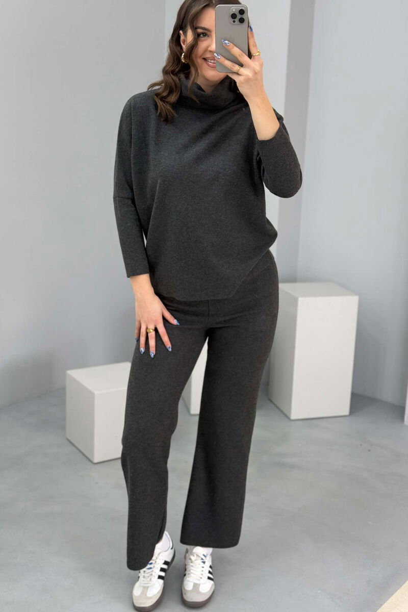 ONE COLOR SIMPLE WOMEN SET DARK GREY/GEE - 3