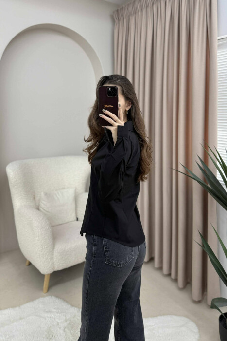 ONE COLOR SIMPLE WOMEN SHIRT BLACK/ E ZEZE - 2