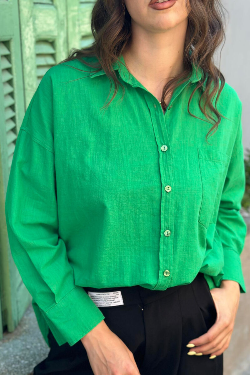 ONE COLOR SIMPLE WOMEN SHIRT GREEN/JESHILE - 4