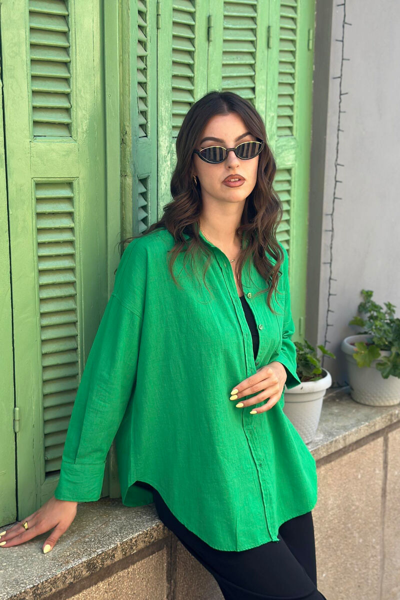 ONE COLOR SIMPLE WOMEN SHIRT GREEN/JESHILE - 5