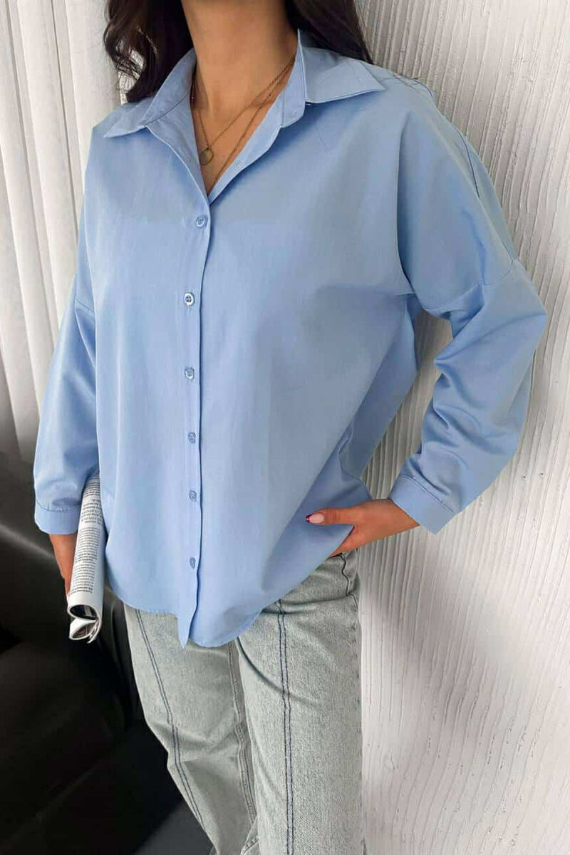 ONE COLOR SIMPLE WOMEN SHIRT LIGHTBLUE/BZ - 3