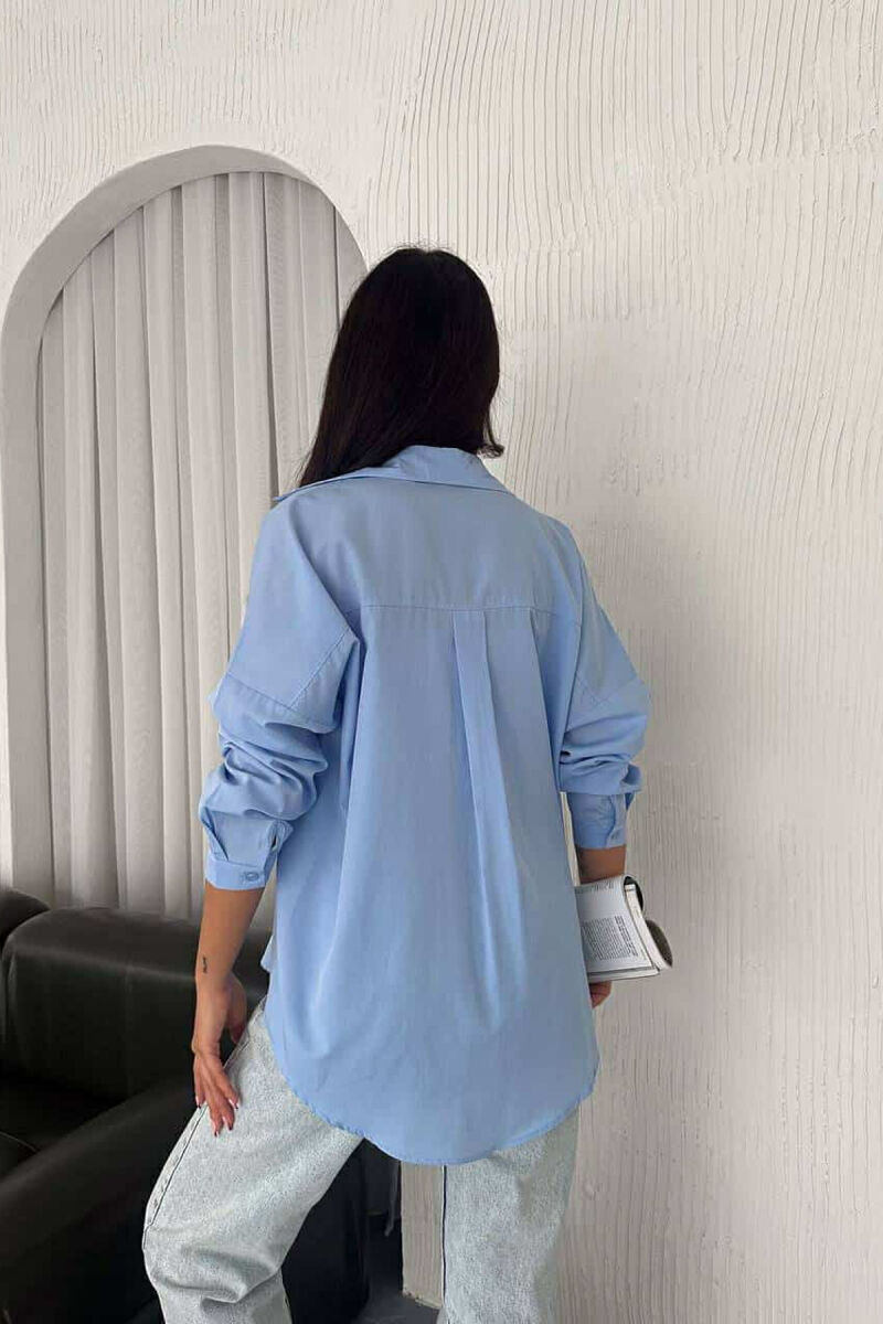 ONE COLOR SIMPLE WOMEN SHIRT LIGHTBLUE/BZ - 4