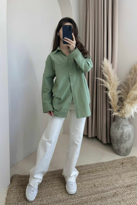 ONE COLOR SIMPLE WOMEN SHIRT MINT/MENTE 