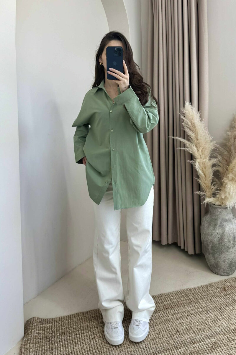 ONE COLOR SIMPLE WOMEN SHIRT MINT/MENTE - 2
