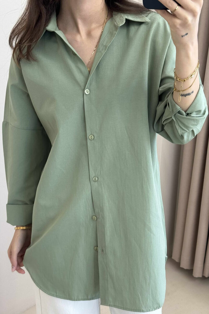 ONE COLOR SIMPLE WOMEN SHIRT MINT/MENTE - 3
