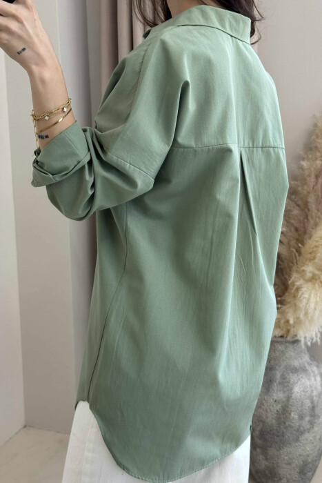 ONE COLOR SIMPLE WOMEN SHIRT MINT/MENTE - 4
