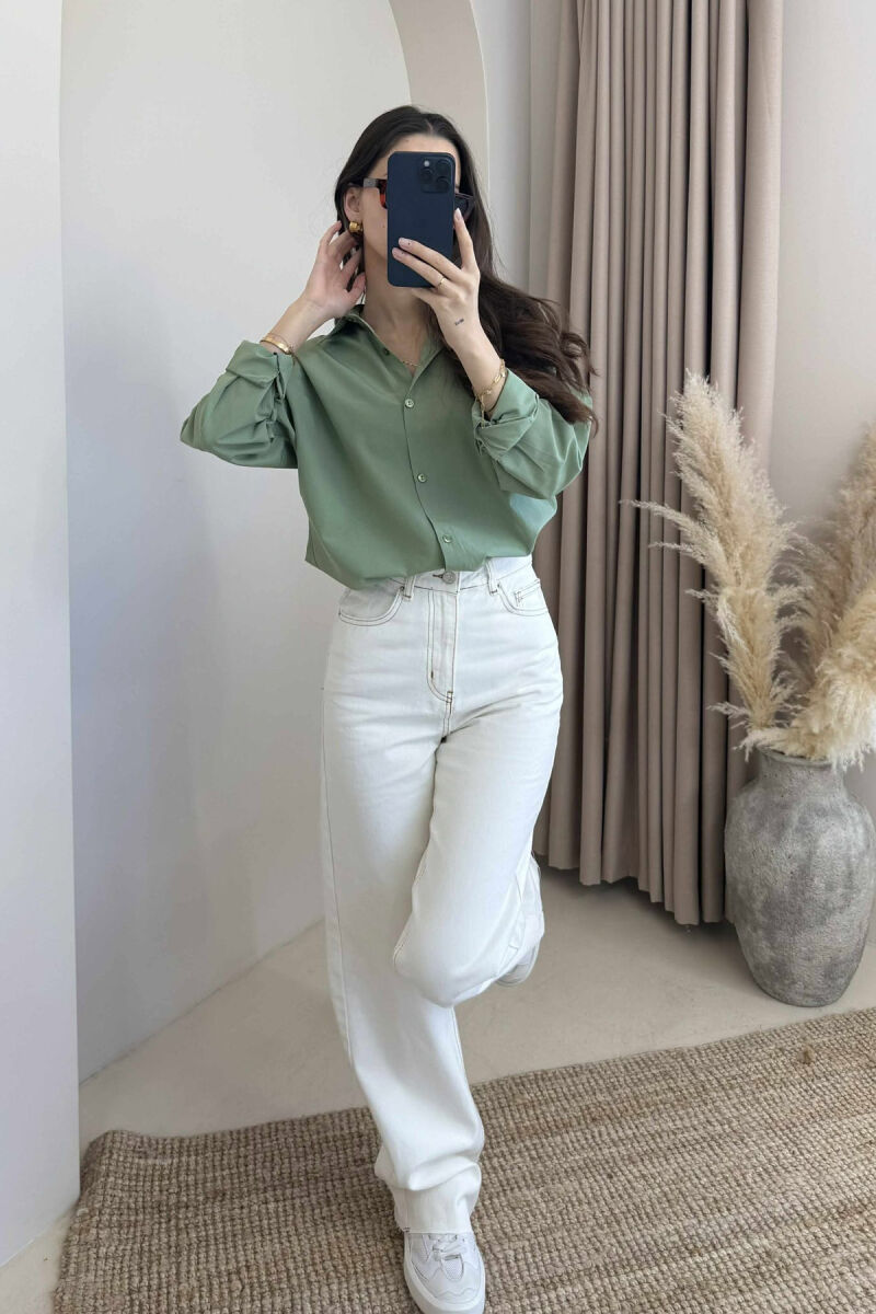 ONE COLOR SIMPLE WOMEN SHIRT MINT/MENTE - 5