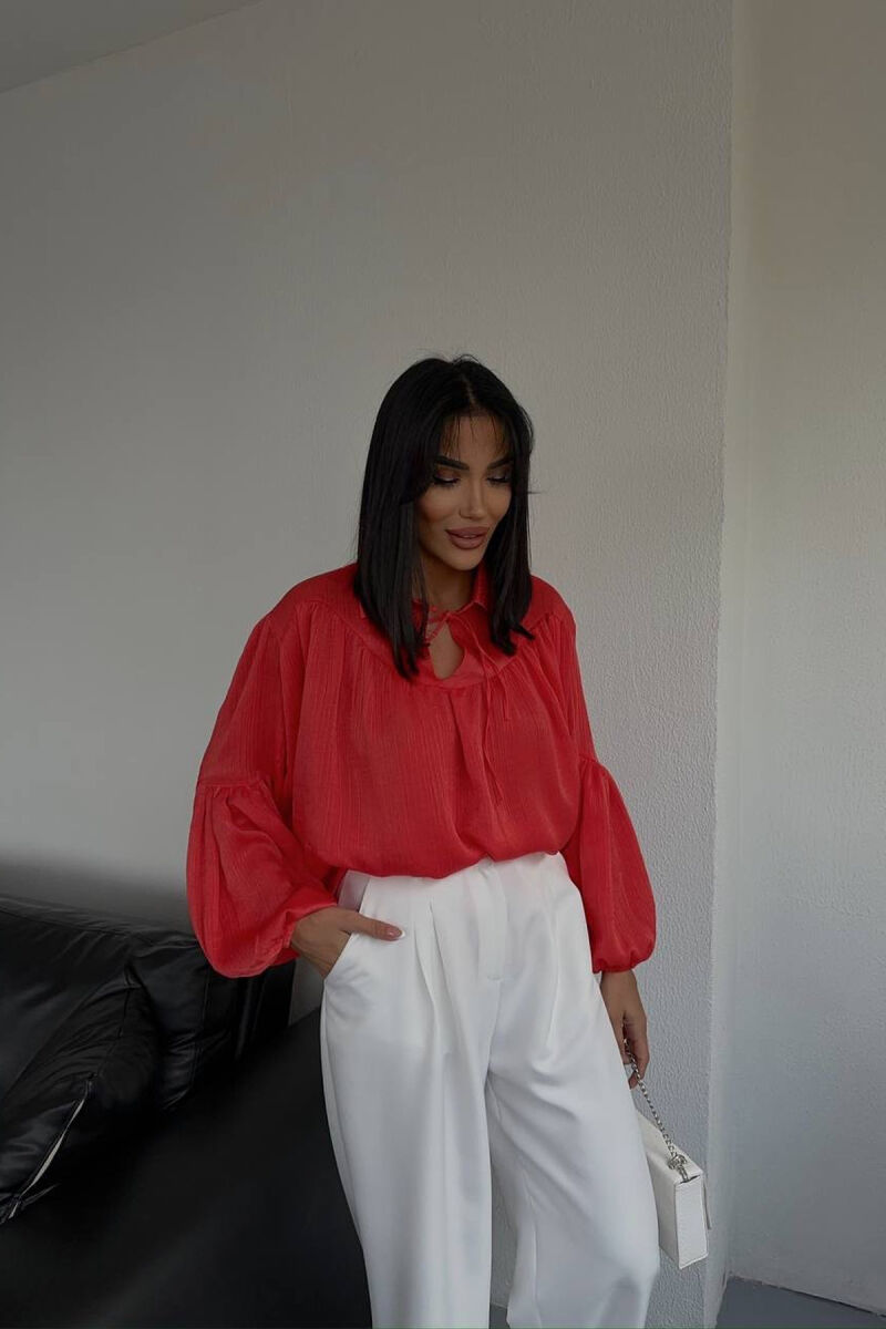 ONE COLOR SIMPLE WOMEN SHIRT ORANGE/PORTOKALLI - 3