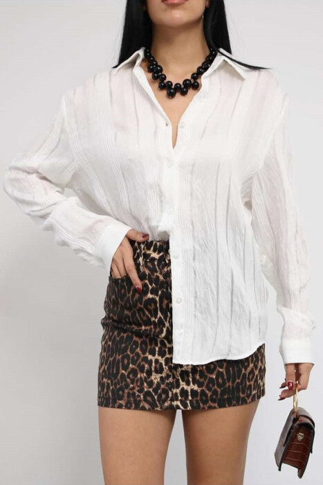 ONE COLOR SIMPLE WOMEN SHIRT WHITE-E BARDHE - 2