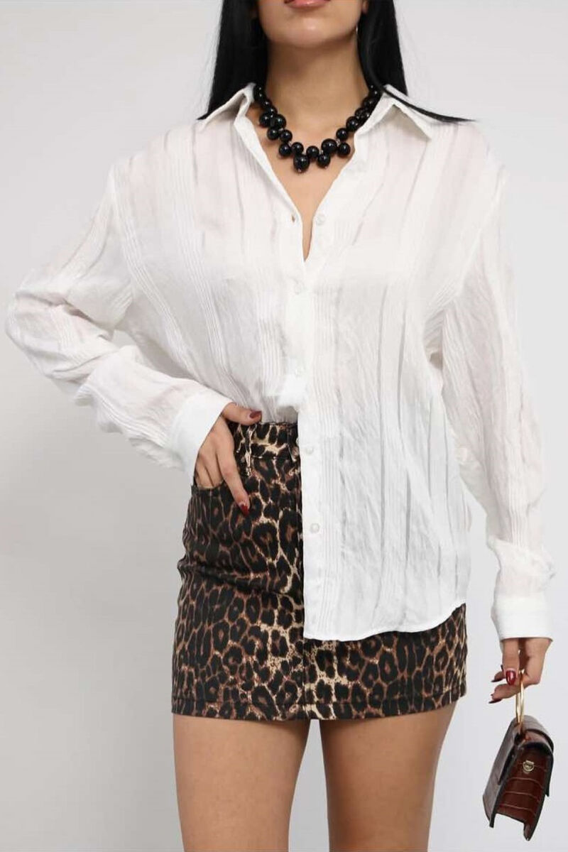 ONE COLOR SIMPLE WOMEN SHIRT WHITE-E BARDHE - 2